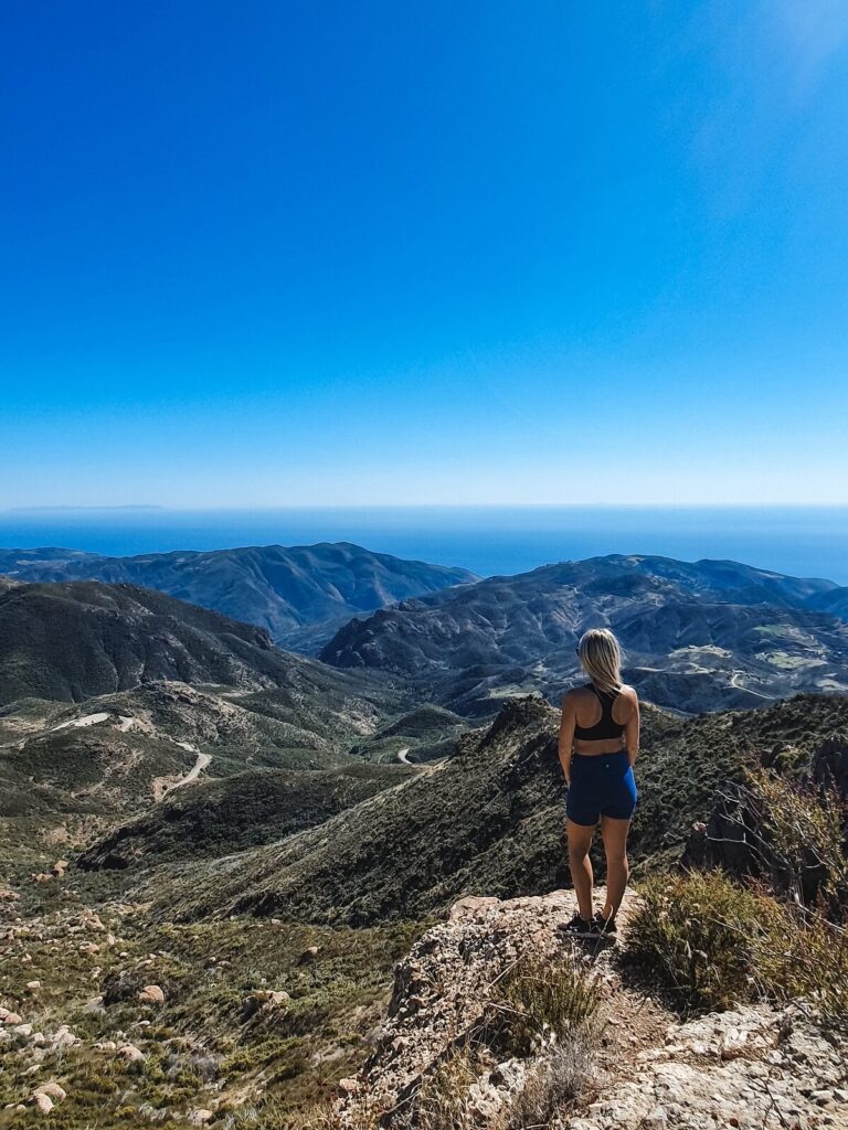 At the summit of Sandstone Peak in the Santa Monica Mountains.