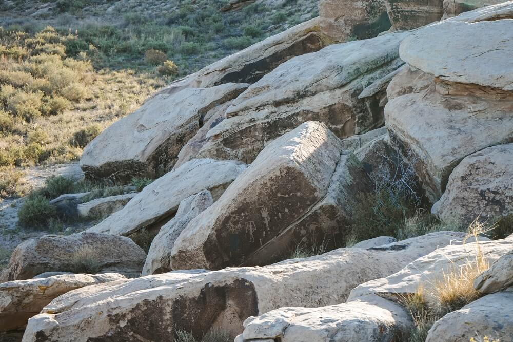 Petroglyphs at Petrified Forest National Park.