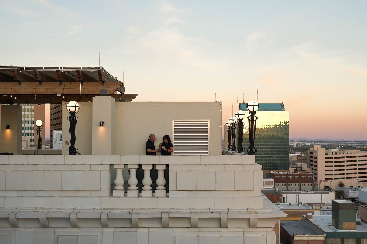 Sunset views from Hotel Paso Del Norte in downtown El Paso, Texas.